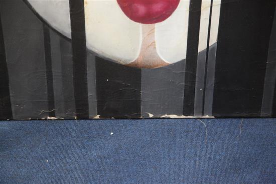 § René Gruau (1909-2004) Japanese mask 51 x 39.5in., unframed
